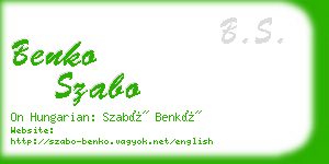 benko szabo business card